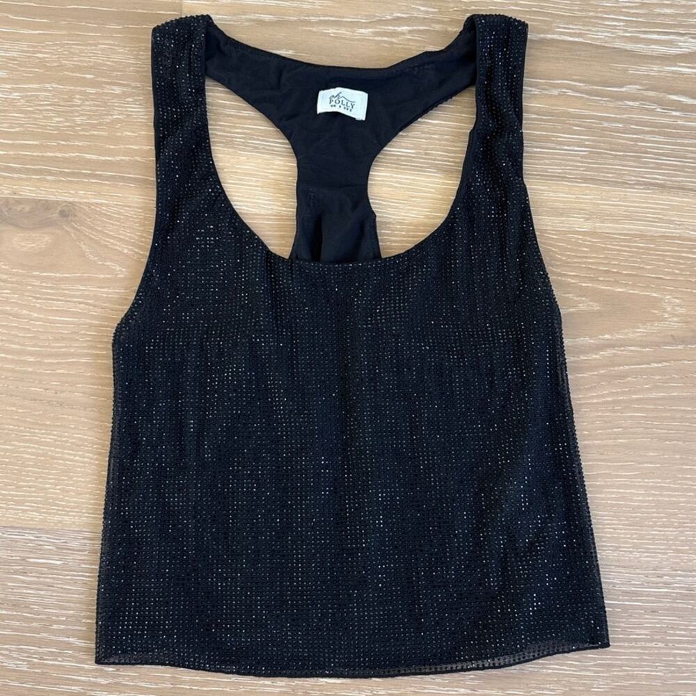 Oh Polly Racerback Top Mesh Aine Size US 2 Black